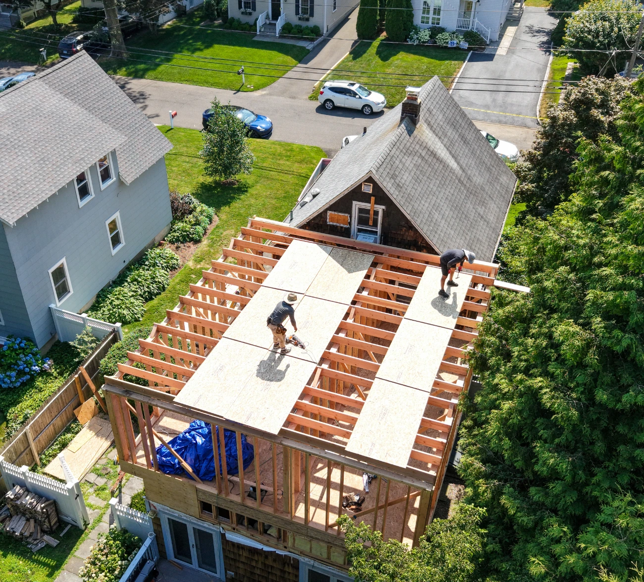 Construction team working on a new construction project